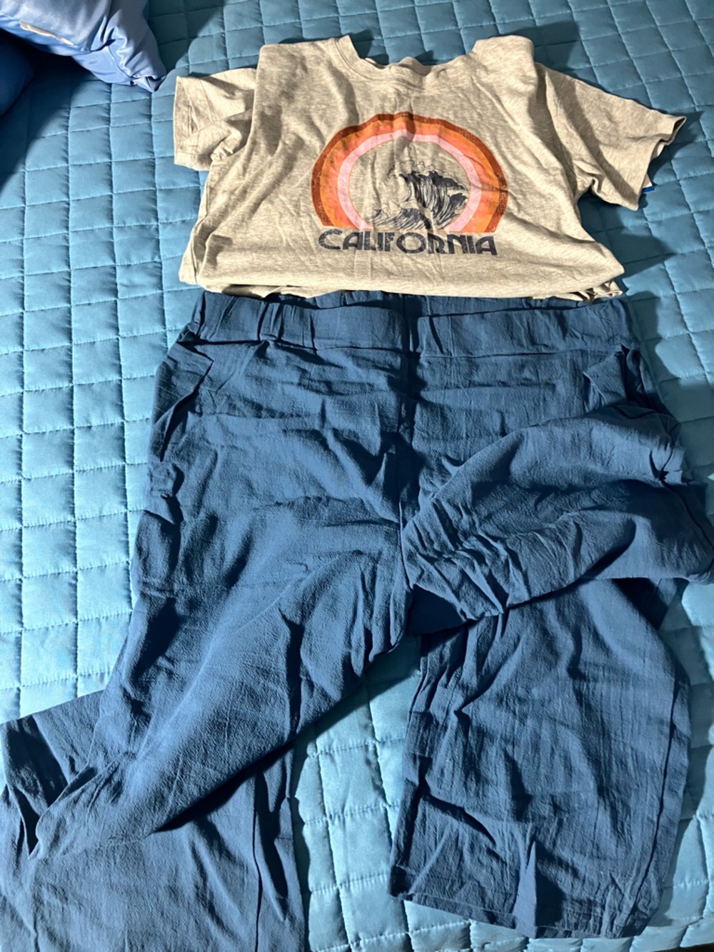 Wide Leg Women’s Pants in Slate Blue